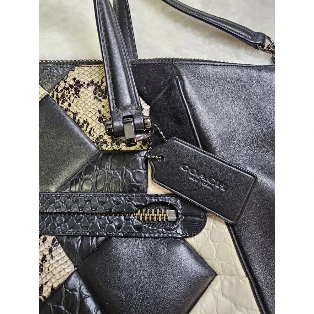 Coach Canyon Quilt Primrose Satchel In Exotic Embossed Leather 38295